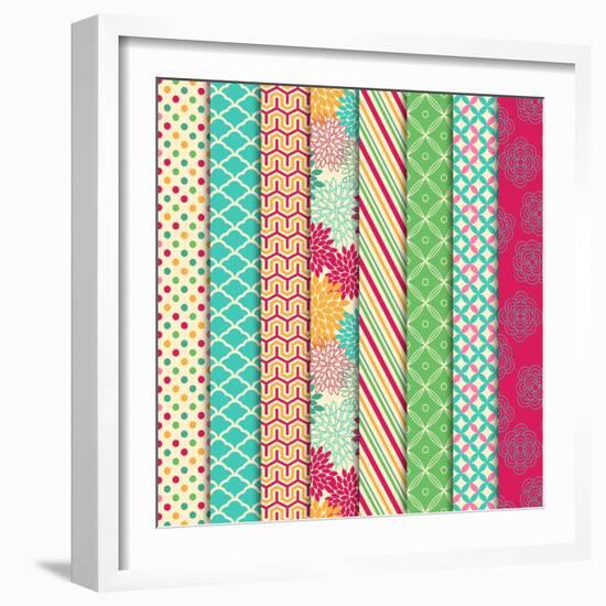 Collection of Bright and Colorful Backgrounds or Digital Papers-Pink Pueblo-Framed Art Print