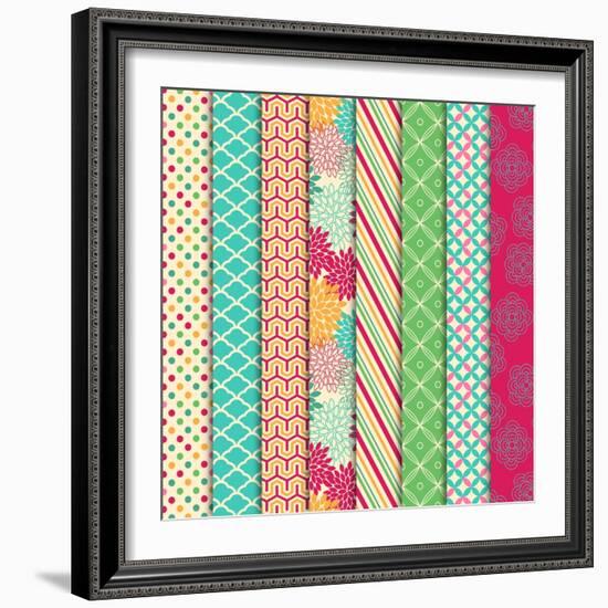 Collection of Bright and Colorful Backgrounds or Digital Papers-Pink Pueblo-Framed Art Print