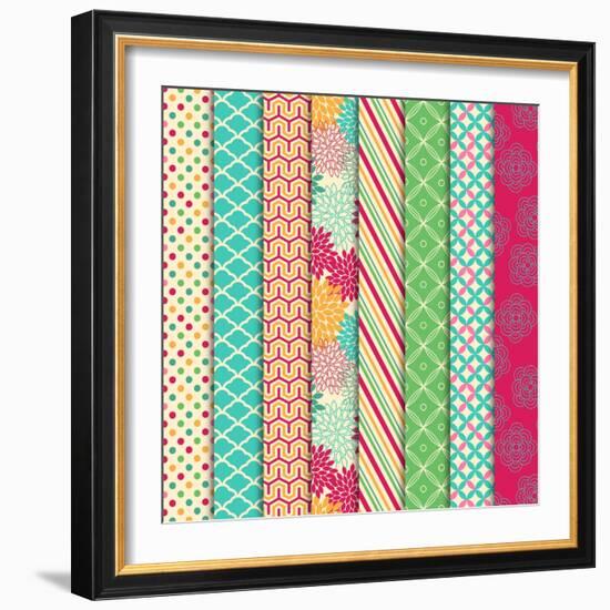 Collection of Bright and Colorful Backgrounds or Digital Papers-Pink Pueblo-Framed Art Print