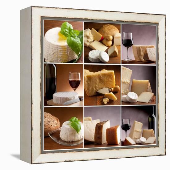 Collection Of Italian Cheese And Wine-Marco Mayer-Framed Stretched Canvas