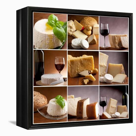 Collection Of Italian Cheese And Wine-Marco Mayer-Framed Stretched Canvas