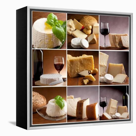 Collection Of Italian Cheese And Wine-Marco Mayer-Framed Stretched Canvas