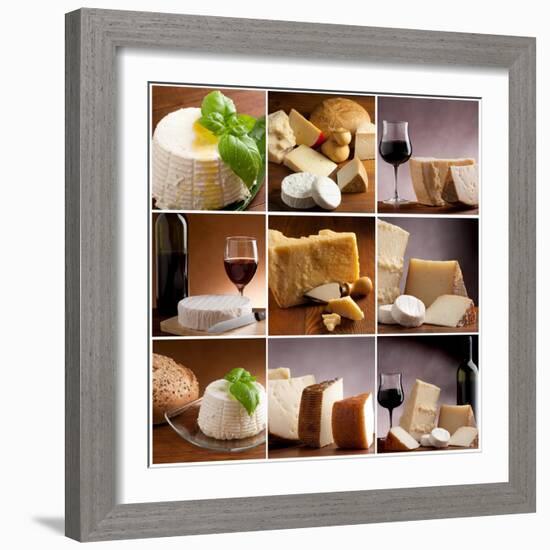 Collection Of Italian Cheese And Wine-Marco Mayer-Framed Premium Giclee Print
