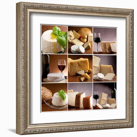 Collection Of Italian Cheese And Wine-Marco Mayer-Framed Art Print