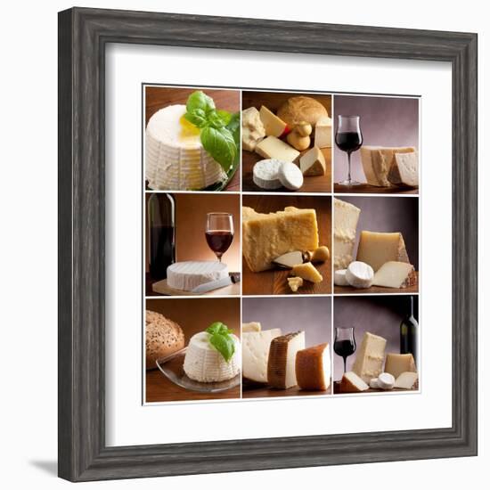 Collection Of Italian Cheese And Wine-Marco Mayer-Framed Art Print