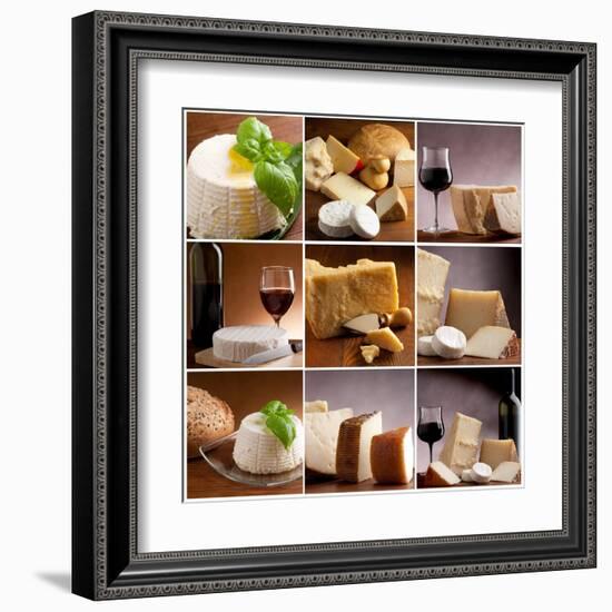 Collection Of Italian Cheese And Wine-Marco Mayer-Framed Art Print