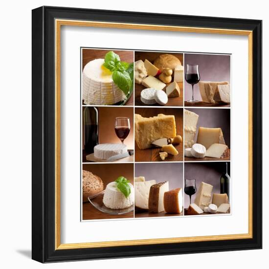 Collection Of Italian Cheese And Wine-Marco Mayer-Framed Art Print