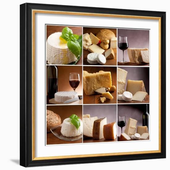 Collection Of Italian Cheese And Wine-Marco Mayer-Framed Art Print