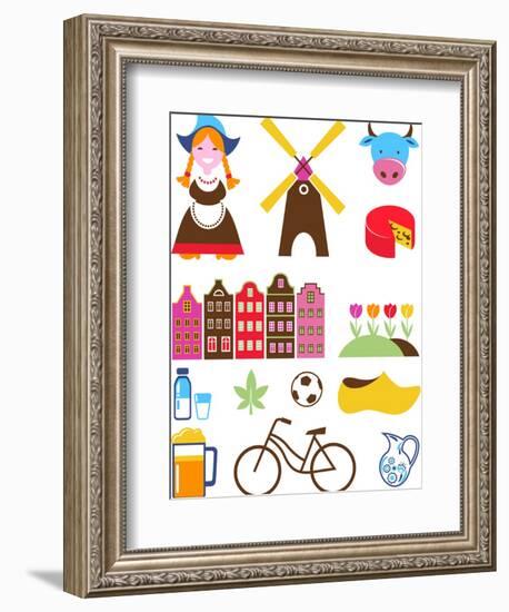 Collection Of Netherlands Icons-Marish-Framed Premium Giclee Print