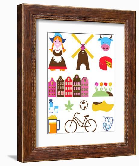 Collection Of Netherlands Icons-Marish-Framed Premium Giclee Print