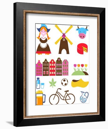 Collection Of Netherlands Icons-Marish-Framed Premium Giclee Print