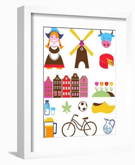Collection Of Netherlands Icons-Marish-Framed Premium Giclee Print