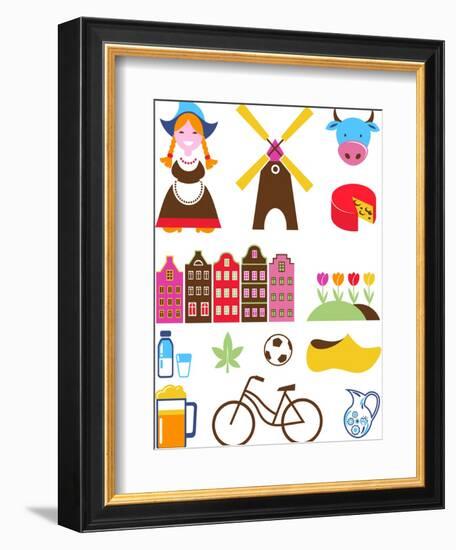 Collection Of Netherlands Icons-Marish-Framed Premium Giclee Print