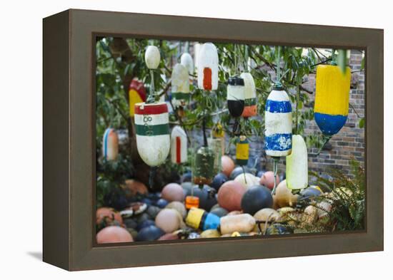 Collection Of Old Crab Buoys In Yard-Justin Bailie-Framed Premier Image Canvas