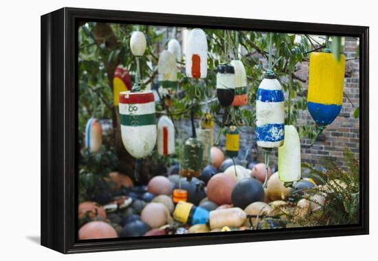 Collection Of Old Crab Buoys In Yard-Justin Bailie-Framed Premier Image Canvas