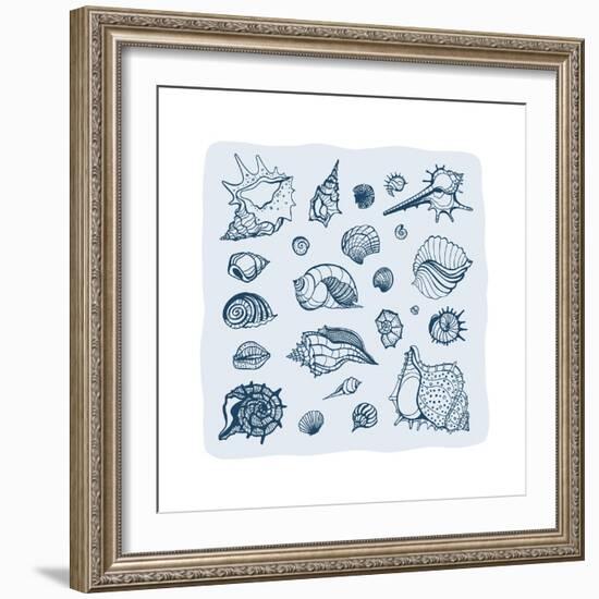 Collection of Seashells-Katya Ulitina-Framed Art Print
