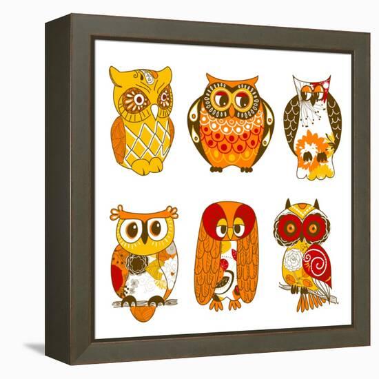 Collection of Six Different Owls-Alisa Foytik-Framed Stretched Canvas