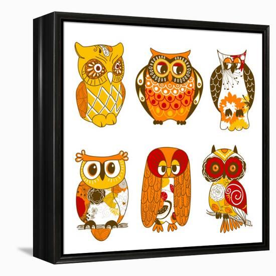 Collection of Six Different Owls-Alisa Foytik-Framed Stretched Canvas