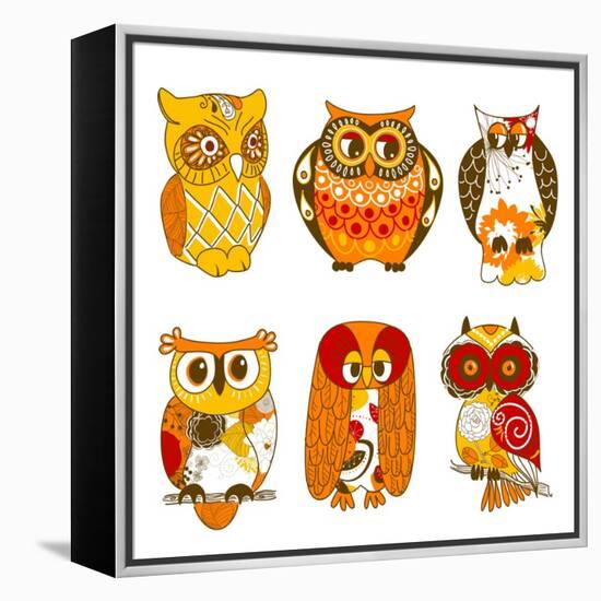 Collection of Six Different Owls-Alisa Foytik-Framed Stretched Canvas