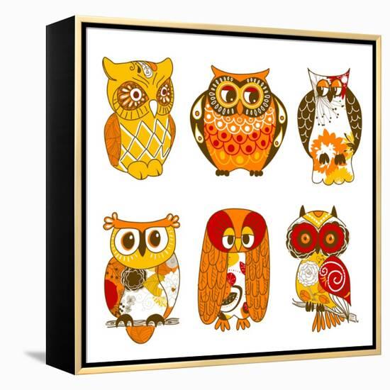 Collection of Six Different Owls-Alisa Foytik-Framed Stretched Canvas