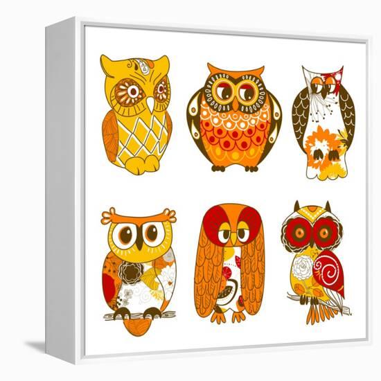 Collection of Six Different Owls-Alisa Foytik-Framed Stretched Canvas