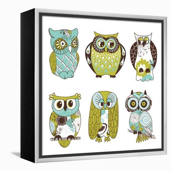 Collection of Six Different Owls-Alisa Foytik-Framed Stretched Canvas