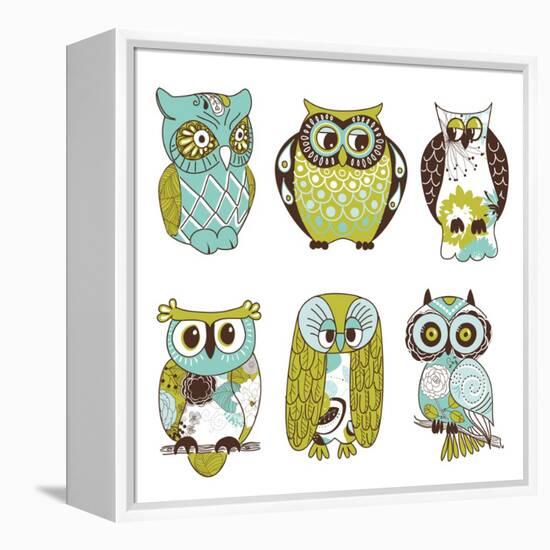 Collection of Six Different Owls-Alisa Foytik-Framed Stretched Canvas