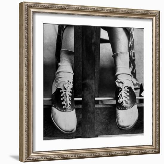 College Coed Sporting, Ubiquitous Saddle Shoes-Alfred Eisenstaedt-Framed Photographic Print