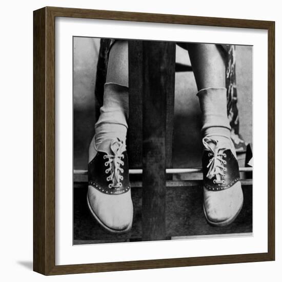 College Coed Sporting, Ubiquitous Saddle Shoes-Alfred Eisenstaedt-Framed Photographic Print