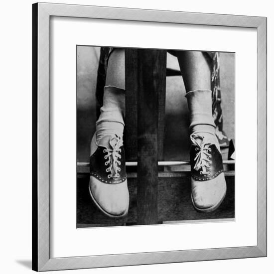 College Coed Sporting, Ubiquitous Saddle Shoes-Alfred Eisenstaedt-Framed Photographic Print