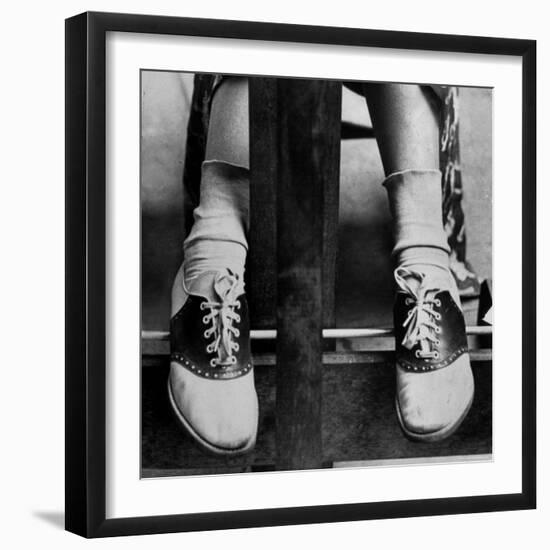 College Coed Sporting, Ubiquitous Saddle Shoes-Alfred Eisenstaedt-Framed Photographic Print