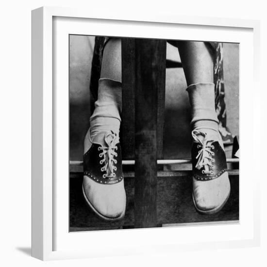 College Coed Sporting, Ubiquitous Saddle Shoes-Alfred Eisenstaedt-Framed Photographic Print