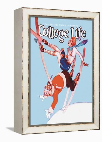 College Life: Falling Down-null-Framed Stretched Canvas