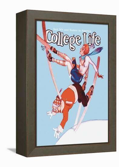 College Life: Falling Down-null-Framed Stretched Canvas