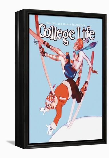 College Life: Falling Down-null-Framed Stretched Canvas