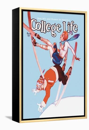 College Life: Falling Down-null-Framed Stretched Canvas