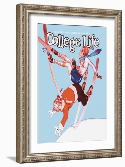 College Life: Falling Down-null-Framed Art Print