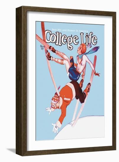 College Life: Falling Down-null-Framed Art Print