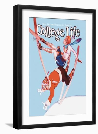 College Life: Falling Down-null-Framed Art Print