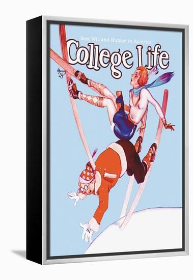 College Life: Falling Down-null-Framed Stretched Canvas