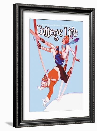 College Life: Falling Down-null-Framed Art Print