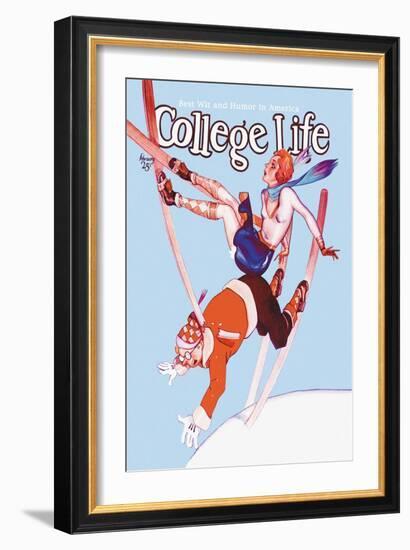 College Life: Falling Down-null-Framed Art Print