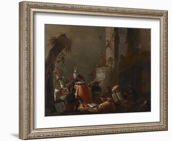 College of Animals, 1655 (Oil on Canvas)-Cornelis Saftleven-Framed Giclee Print
