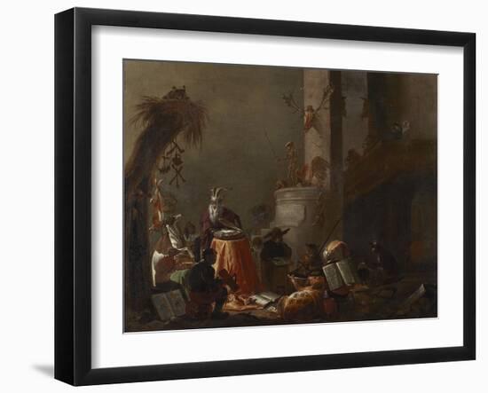 College of Animals, 1655 (Oil on Canvas)-Cornelis Saftleven-Framed Giclee Print