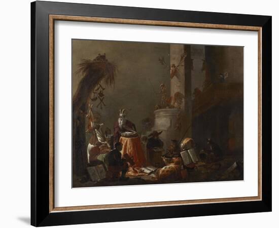 College of Animals, 1655 (Oil on Canvas)-Cornelis Saftleven-Framed Giclee Print