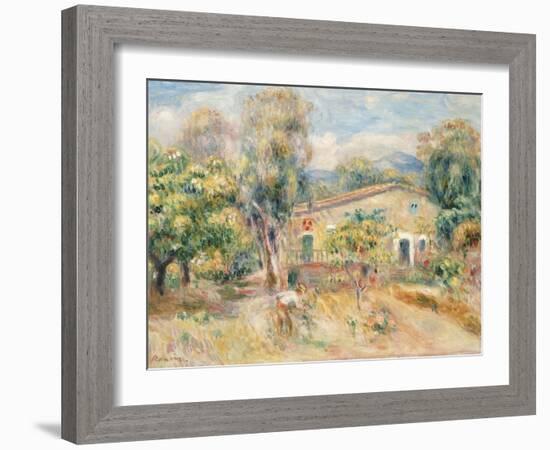 Collettes Farmhouse, Cagnes, La Ferme De Collettes, Cagnes, 1910-Pierre-Auguste Renoir-Framed Giclee Print