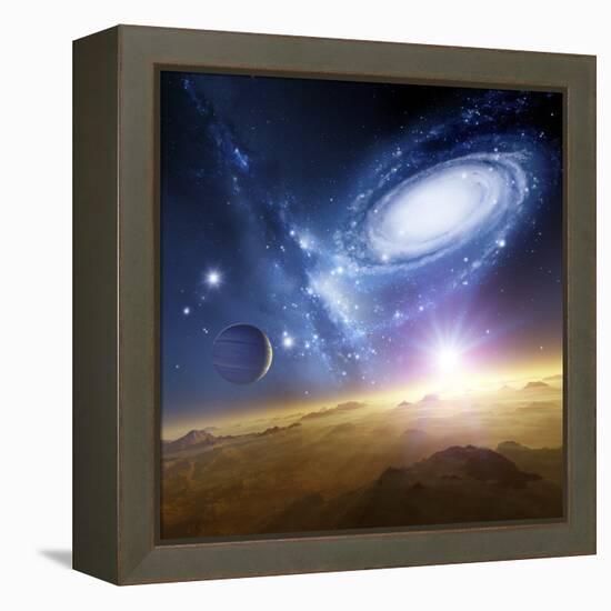 Colliding Galaxies, Artwork-Detlev Van Ravenswaay-Framed Premier Image Canvas