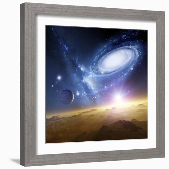 Colliding Galaxies, Artwork-Detlev Van Ravenswaay-Framed Premium Photographic Print