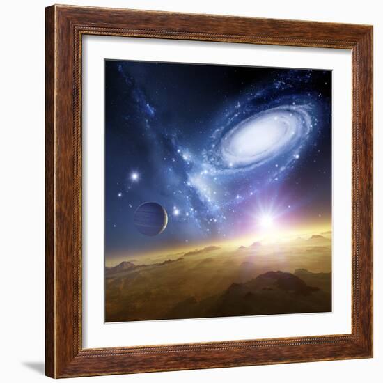 Colliding Galaxies, Artwork-Detlev Van Ravenswaay-Framed Premium Photographic Print