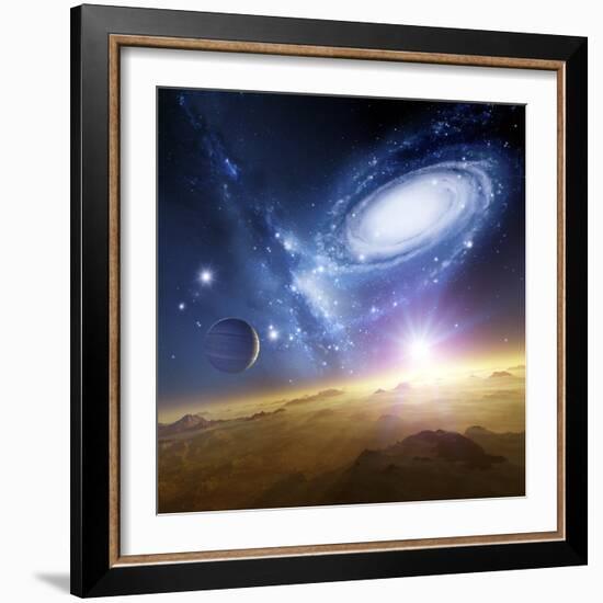 Colliding Galaxies, Artwork-Detlev Van Ravenswaay-Framed Premium Photographic Print